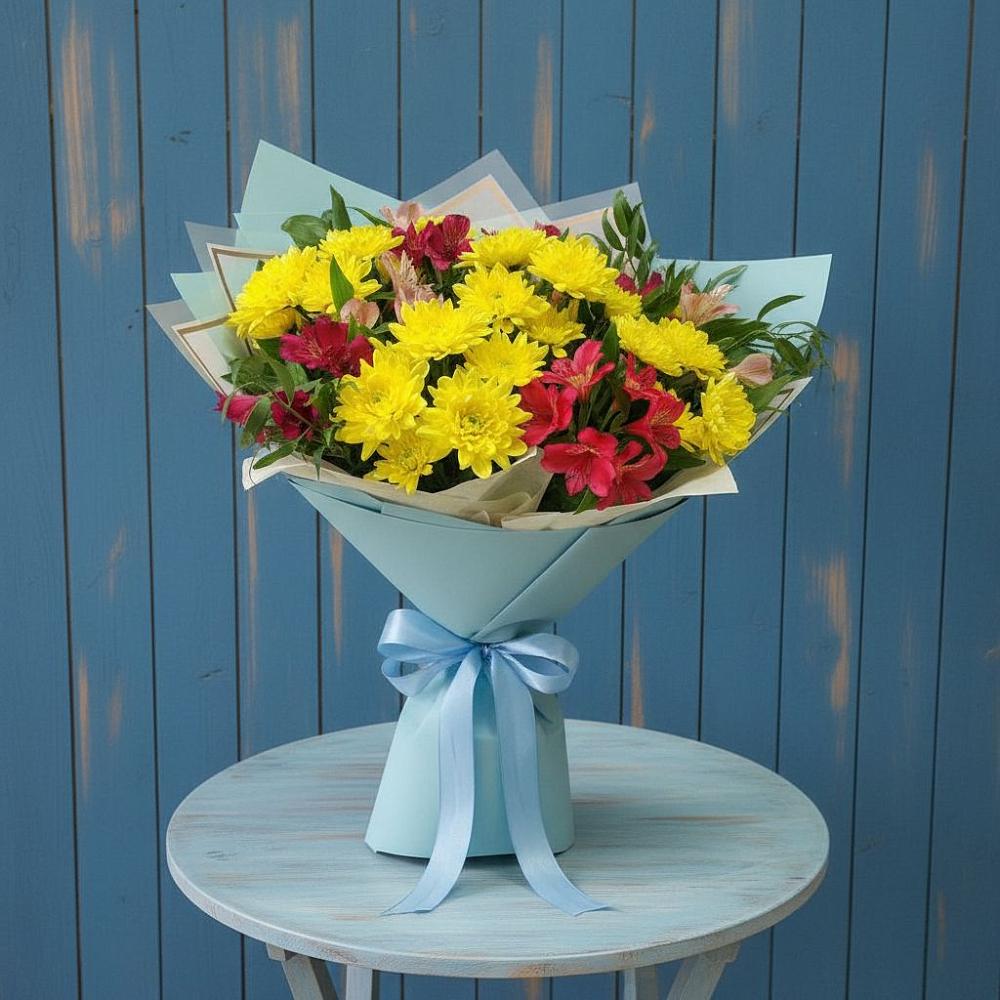 Букет цветов из: Альстромерии и Хризантемы в Мстёре