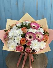 Букет цветов из:  Розы, Герберы и Хризантемы в Мстёре
