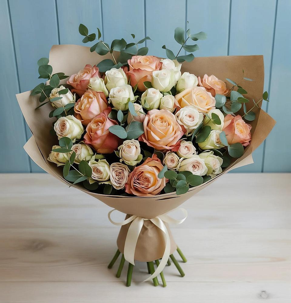 Букет цветов из: Альстромерии и Розы в Мстёре