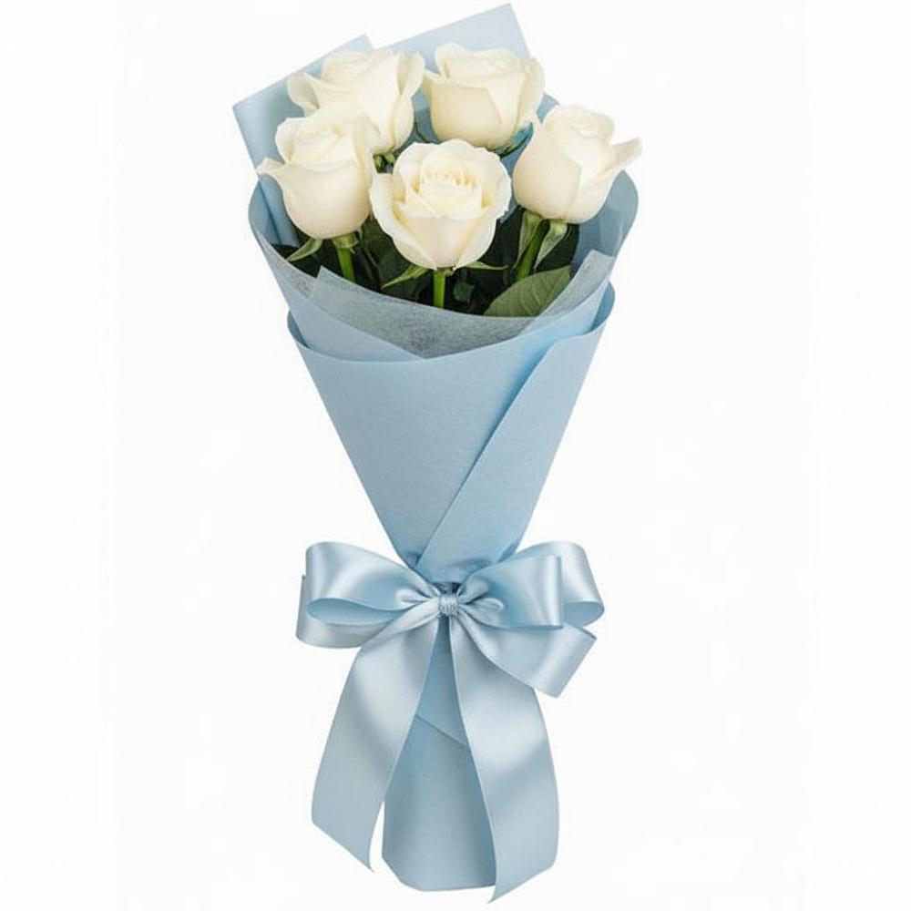 Букет 5 Белых роз Проуд в Мстёре