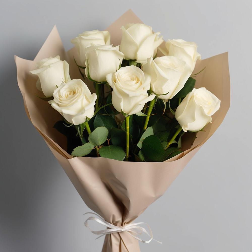 Букет 9 Белых роз Эдлесс Лав в Мстёре
