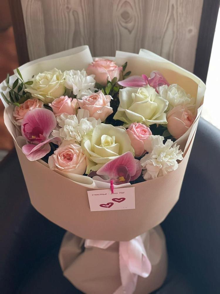 Букет цветов из: Орхидеи, Розы и Гвоздики в Мстёре