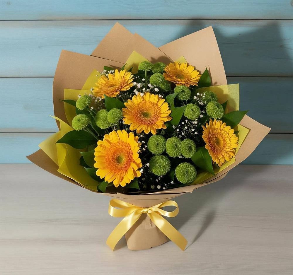 Букет цветов из: Герберы и Хризантемы в Мстёре