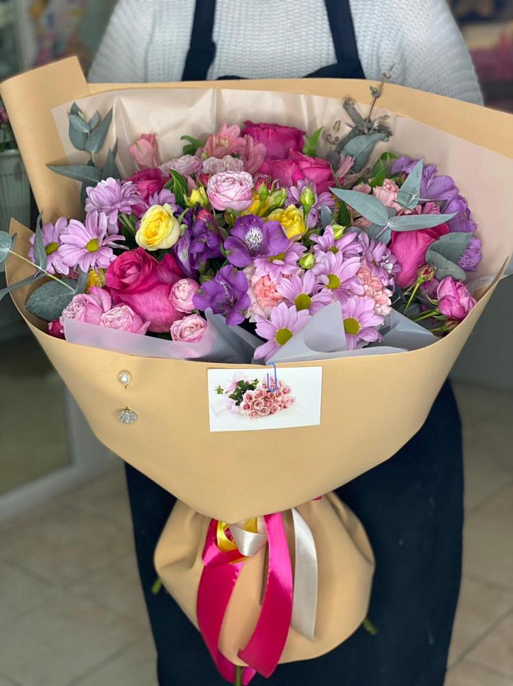 Букет цветов из: Хризантемы, Гвоздики и Альстромерии в Мстёре