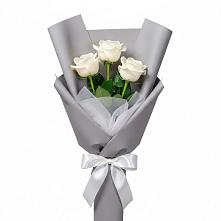 Букет 3 белые розы в Мстёре
