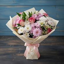 Букет цветов из:  Хризантемы, Альстромерии и Розы в Мстёре