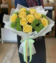 Букет цветов из:  Хризантемы и Розы #REPLACE_PRED# Мстёре