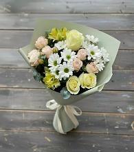 Букет цветов из:  Альстромерии, Розы и Хризантемы в Мстёре