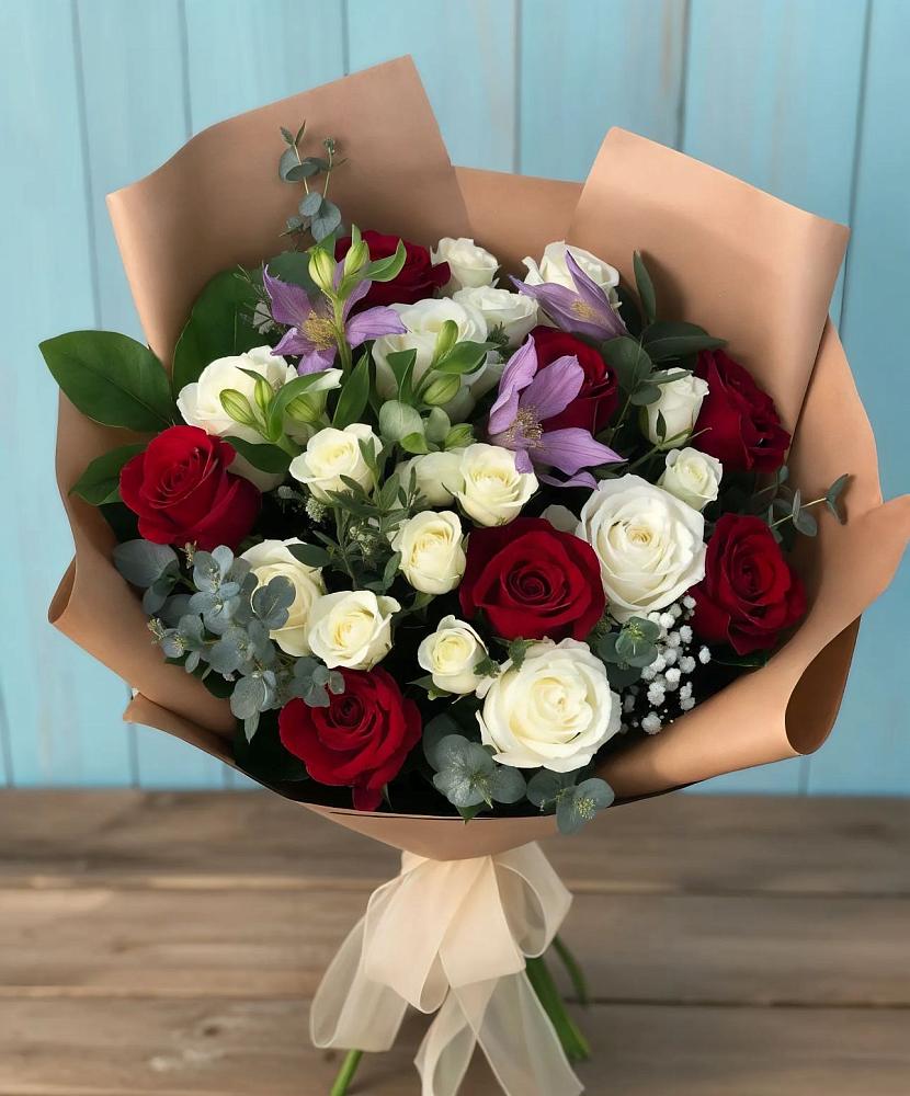 Букет цветов из: Розы и Альстромерии в Мстёре