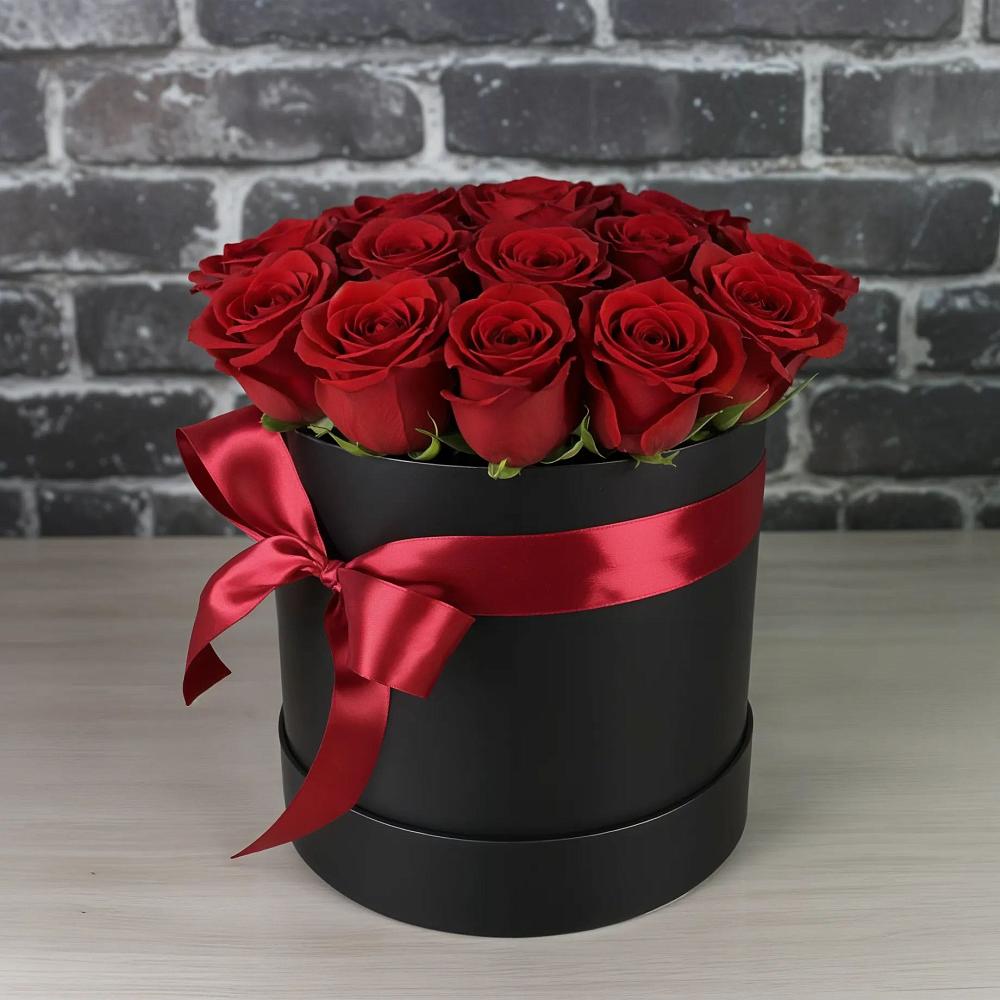 Цветочная композиция из Розы в шляпной коробке в Мстёре