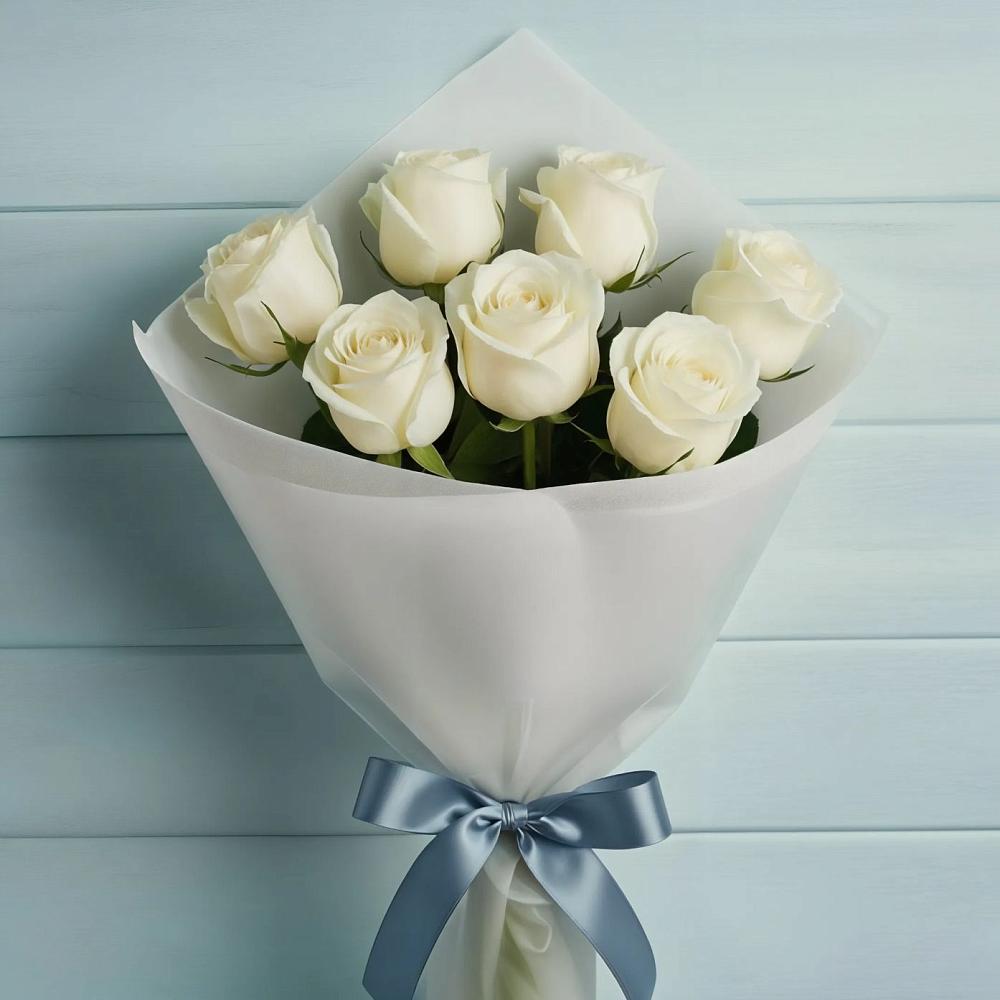 Букет 7 Белых роз Эдлесс Лав в Мстёре