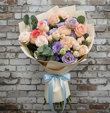 Букет цветов из:  Розы, Лизиантусы и Гвоздики в Мстёре